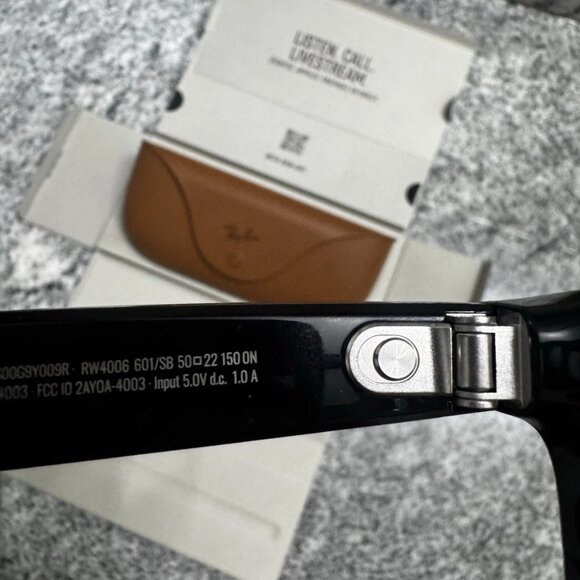 loss Black Ray-Ban Meta Wayfarer RW4006 Smart Glasses Gen 1 – Transition Lenses - Picture 5 of 7